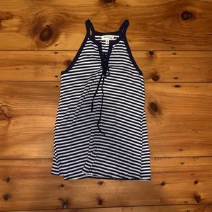 Navy and white striped tank